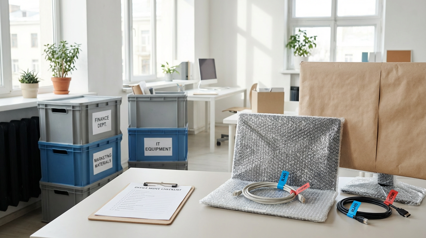 Déménagement de bureau : la check-list complète (documents, informatique, câbles) pour éviter le chaos